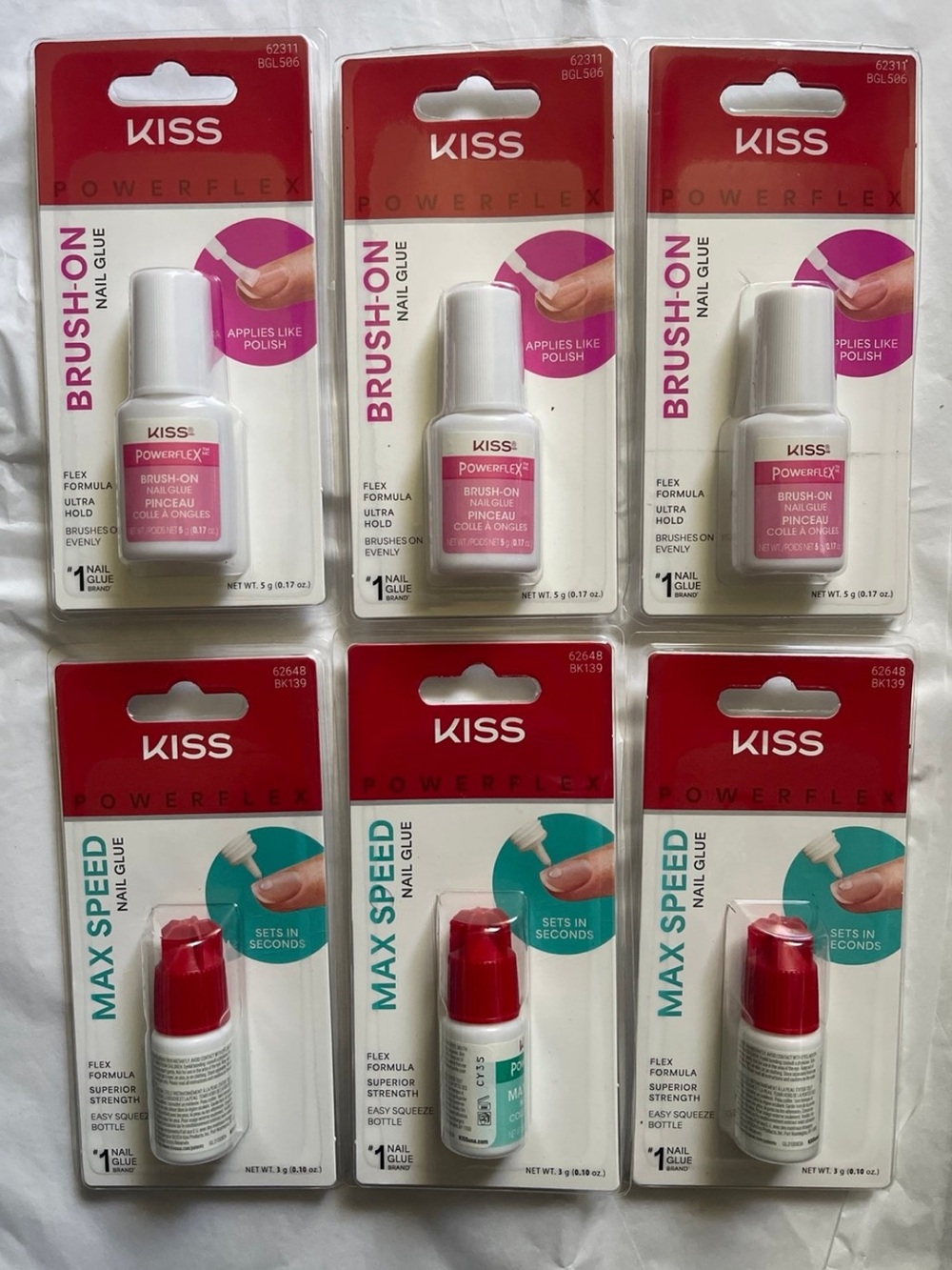 Kiss Nail Glue Duo Pack - Pink Brush-On & Red Cap Max Speed